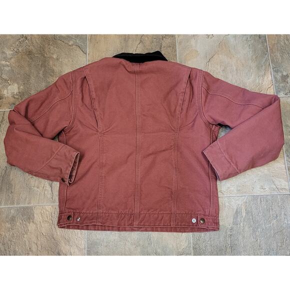 Vtg Carhartt Sherpa Lined Salmon Rose Pink Detroit Jacket Sz M Women W J097 VR8 - Picture 10 of 11